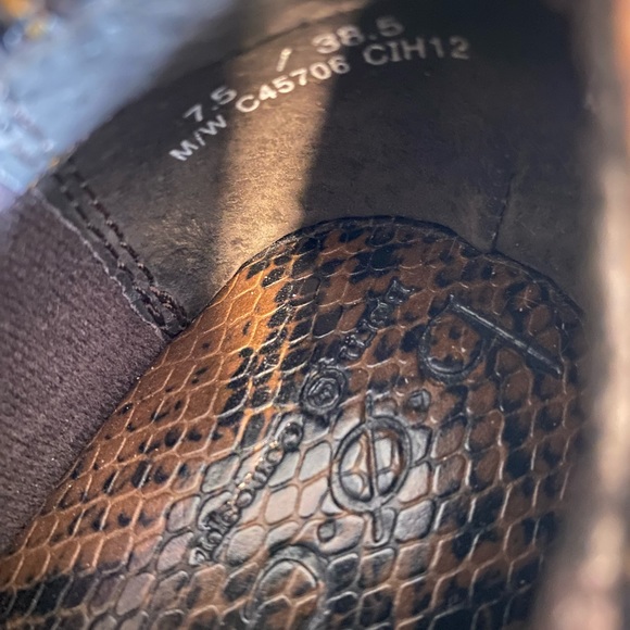 BOC Born Clogs Women’s Size 7.5 Tooled Snake Print Slip On Mules Shoes Brown - Picture 6 of 10